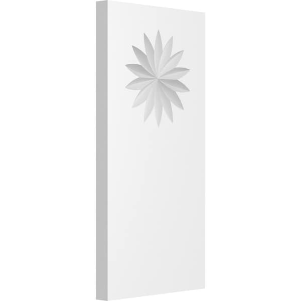 Ekena Millwork Standard Foster Flower Plinth Block With Square Edge, 4 1/2"W x 9"H x 1/2"P PBP045X090X050FOS09 - main